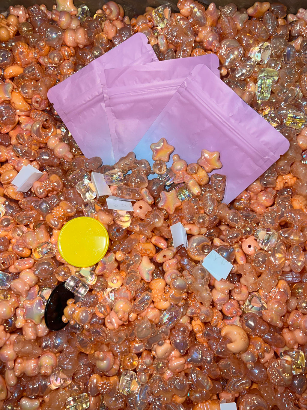 아크릴 비즈DIY크래프트 키트-다채로운 아크릴 비즈, 수작 재료, 액세서리 만들기, 자유로운 직물의 창의성