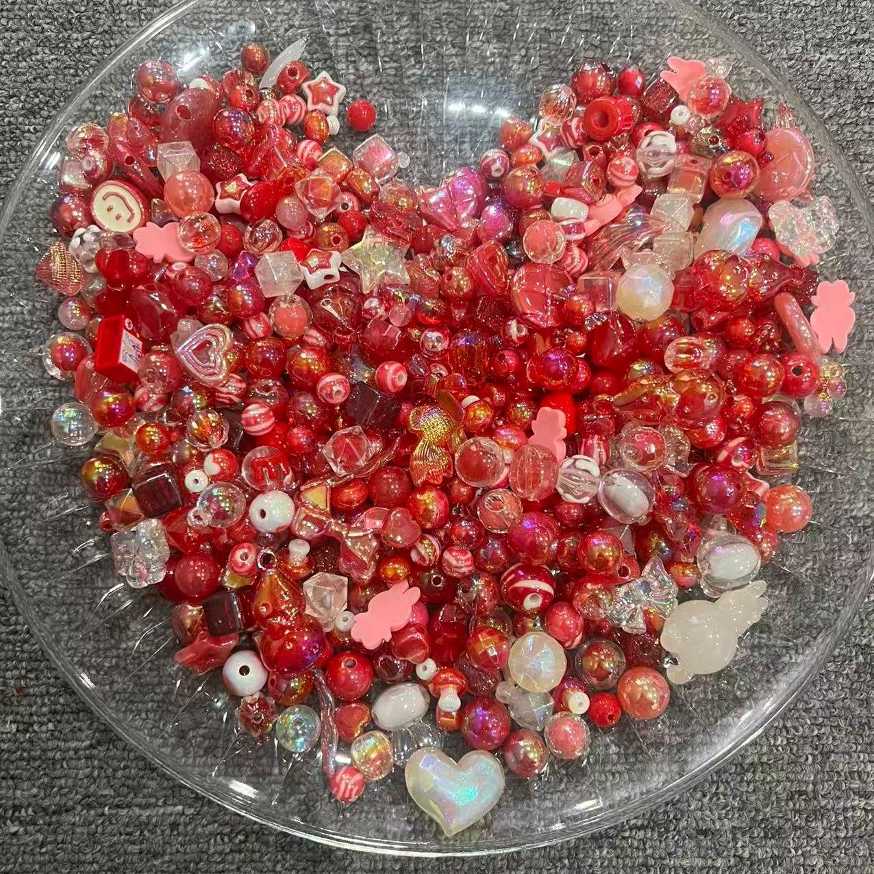 아크릴 비즈DIY크래프트 키트-다채로운 아크릴 비즈, 수작 재료, 액세서리 만들기, 자유로운 직물의 창의성