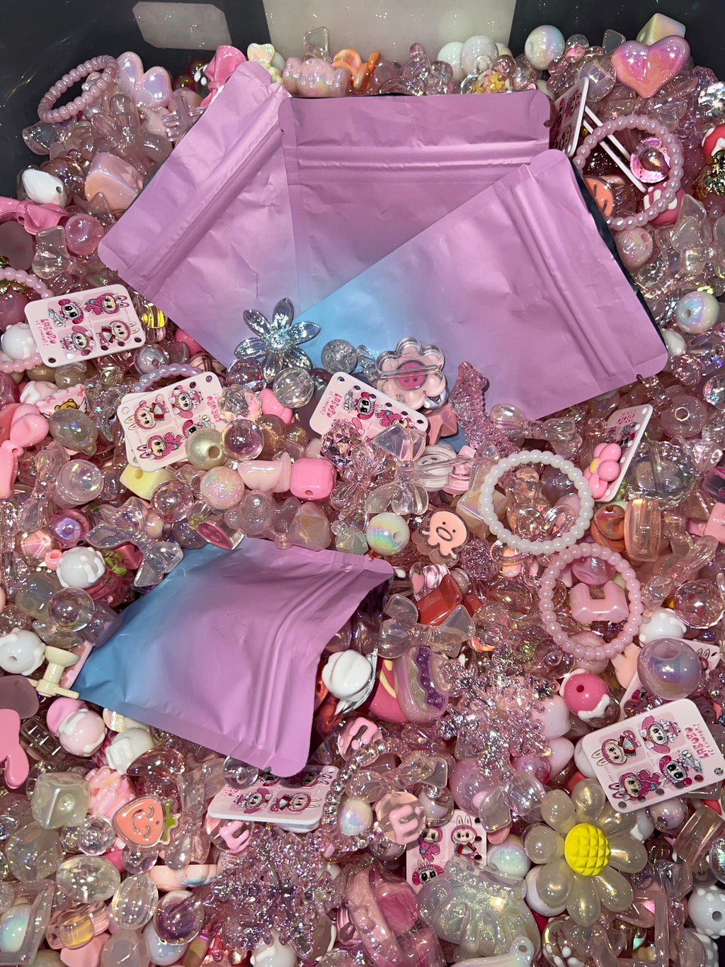 아크릴 비즈DIY크래프트 키트-다채로운 아크릴 비즈, 수작 재료, 액세서리 만들기, 자유로운 직물의 창의성