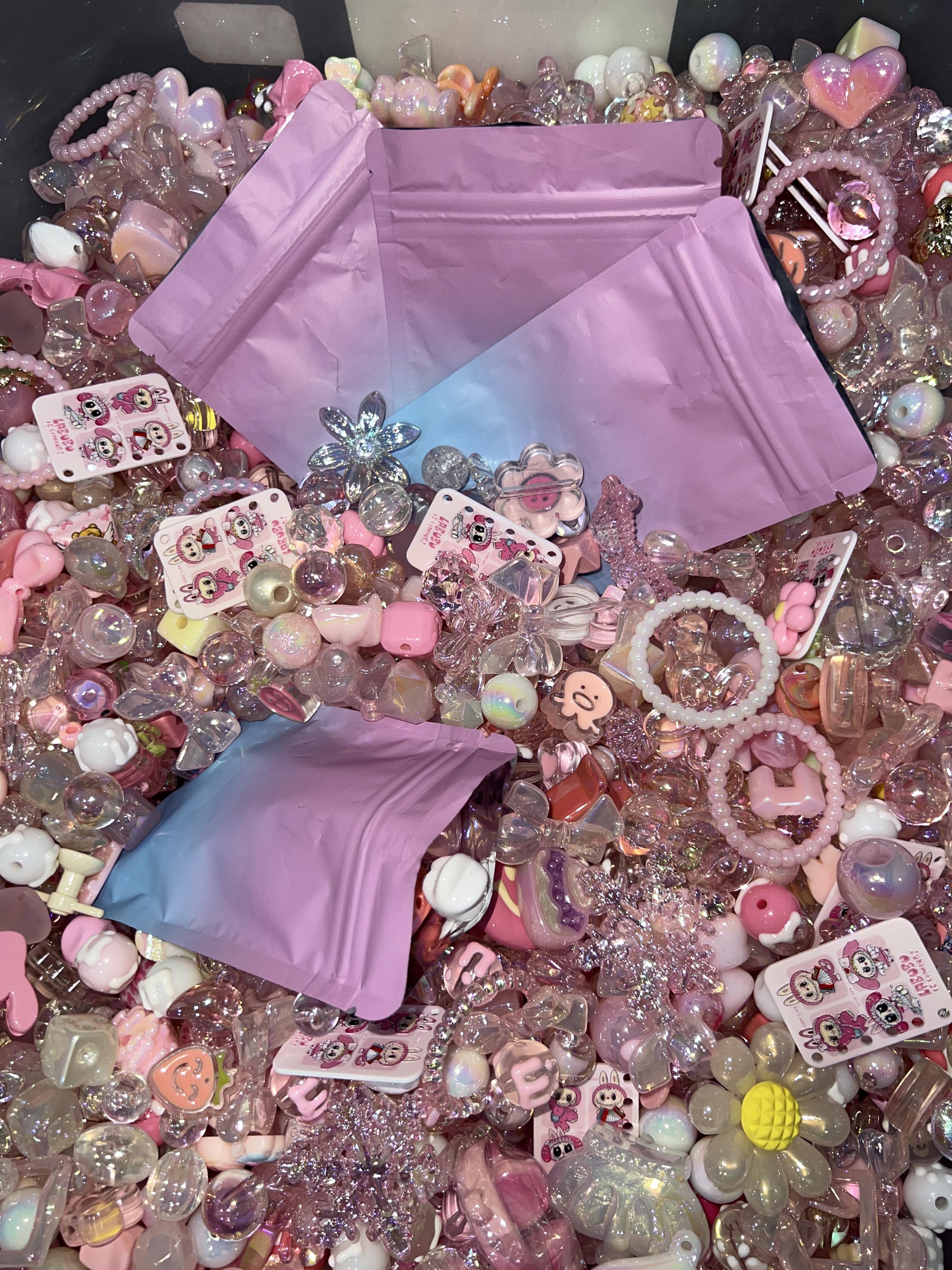 아크릴 비즈DIY크래프트 키트-다채로운 아크릴 비즈, 수작 재료, 액세서리 만들기, 자유로운 직물의 창의성